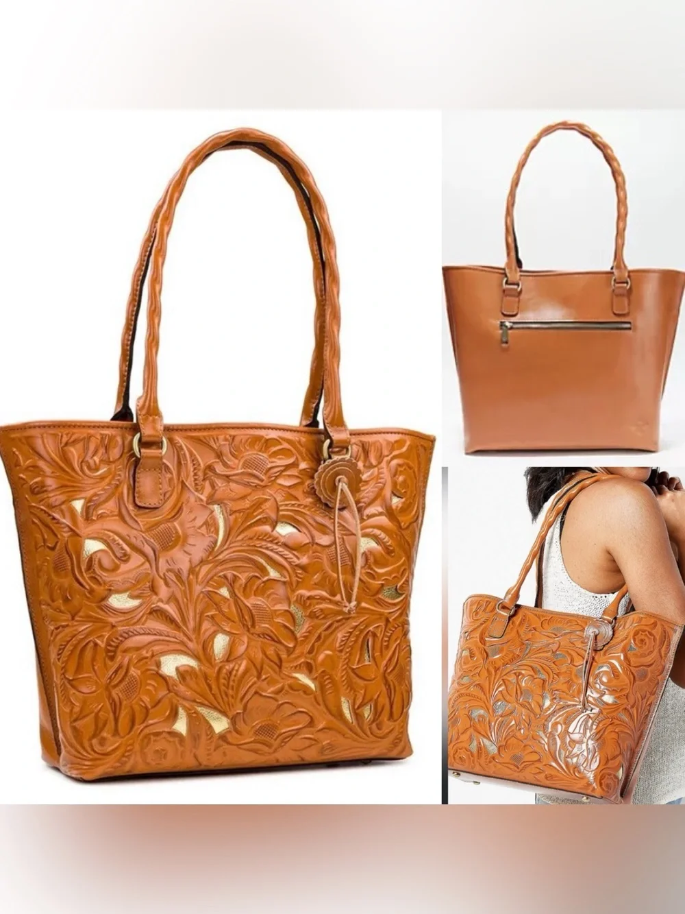 Patricia Nash Leather Cutout Adeline Tote Bag Purse NWT and dust bag